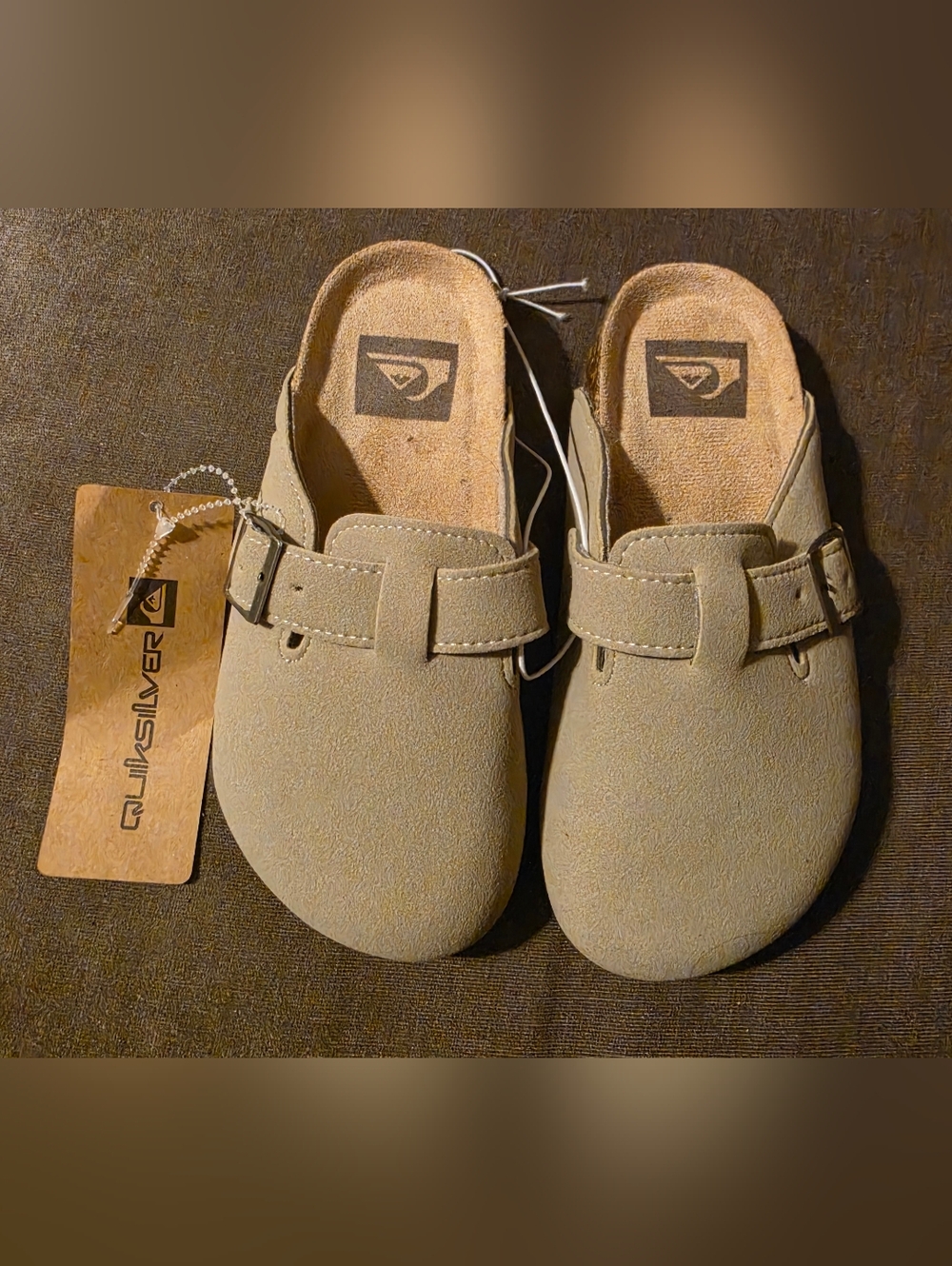 Quiksilver Kids Tan Suede Slip-On Clog Shoes